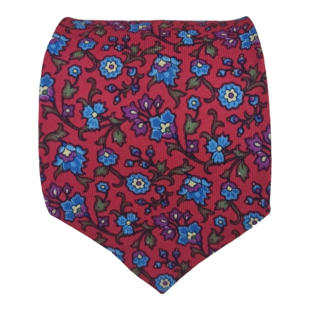 KENZO PARIS Red Floral  Silk Tie ITALY 58"/ 4" EC